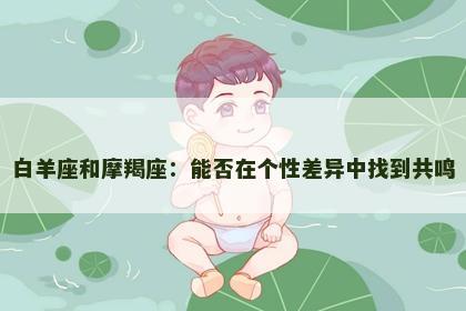 白羊座和摩羯座：能否在个性差异中找到共鸣