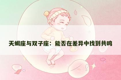 天蝎座与双子座：能否在差异中找到共鸣