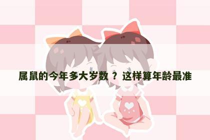 属鼠的今年多大岁数 ？这样算年龄最准