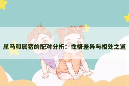属马和属猪的配对分析：性格差异与相处之道