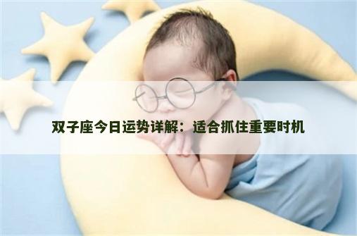 双子座今日运势详解：适合抓住重要时机