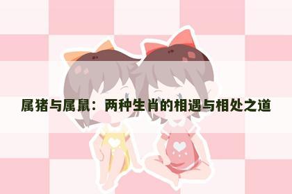 属猪与属鼠：两种生肖的相遇与相处之道