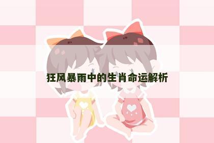 狂风暴雨中的生肖命运解析