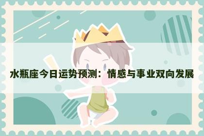 水瓶座今日运势预测：情感与事业双向发展
