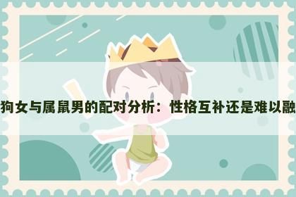属狗女与属鼠男的配对分析:性格互补还是难以融合 属狗女与属鼠男的配对分析:性格互补还是难以融合