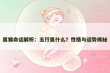属猴命运解析:五行属什么?性格与运势揭秘 属猴命运解析:五行属什么?性格与运势揭秘