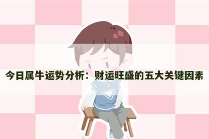 今日属牛运势分析:财运旺盛的五大关键因素 今日属牛运势分析:财运旺盛的五大关键因素