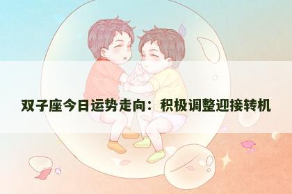 双子座今日运势走向:积极调整迎接转机 双子座今日运势走向:积极调整迎接转机